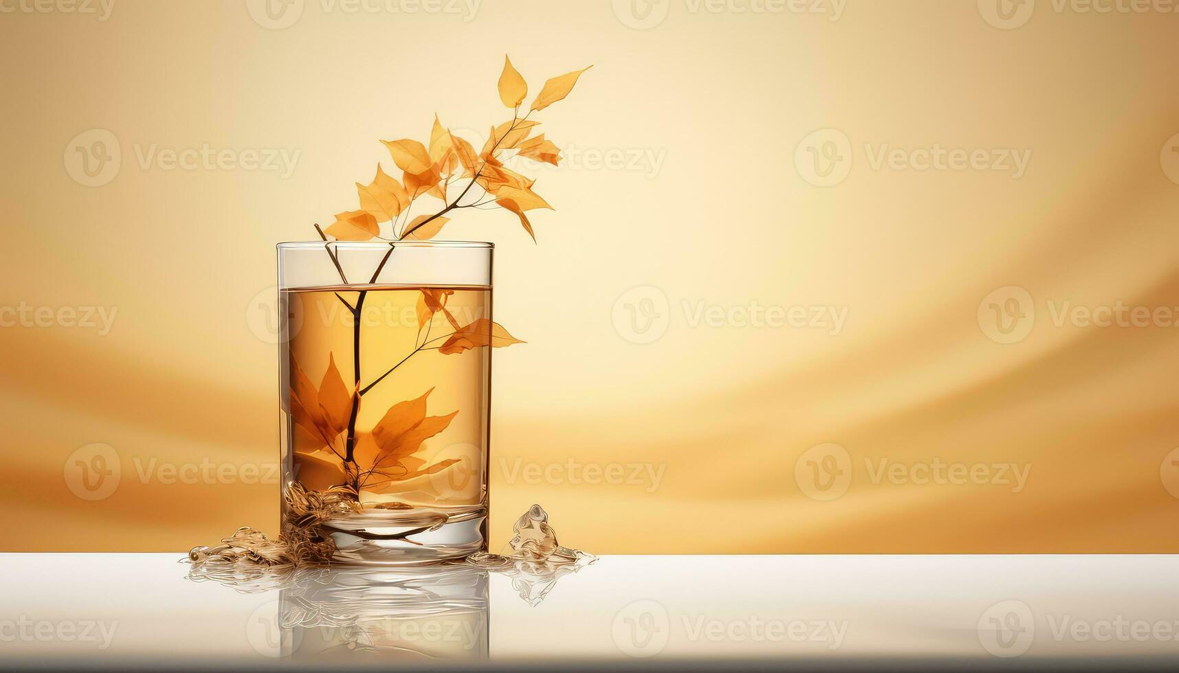 caras ionuta estilizado vietnamita líquido dentro luz laranja com gelopunk folhas ai gerado foto