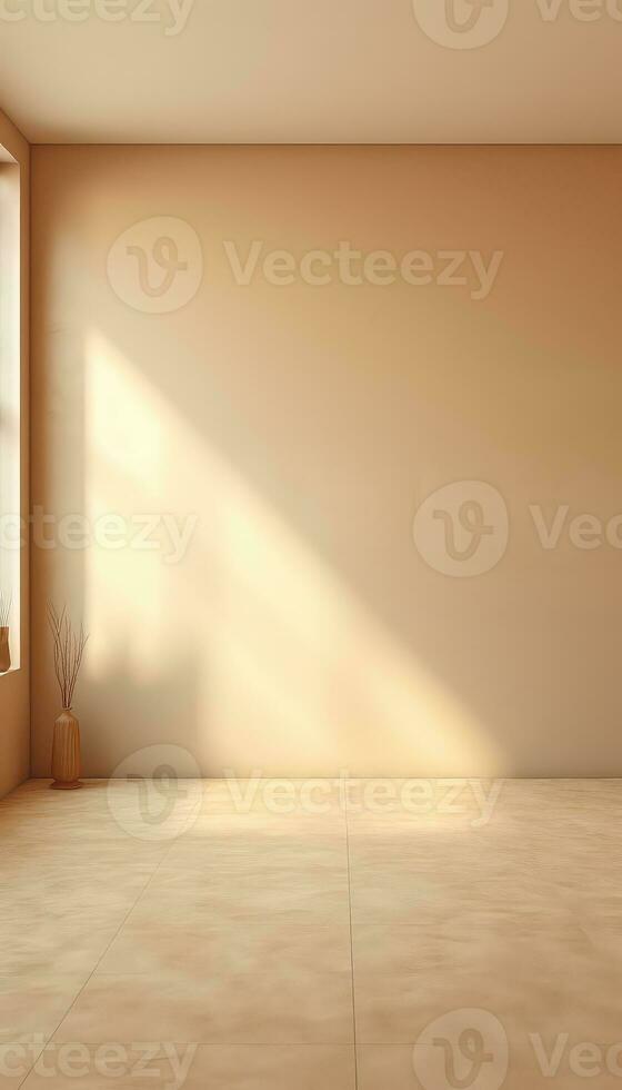bege parede e chão com suave certo luz detalhe ai gerado foto