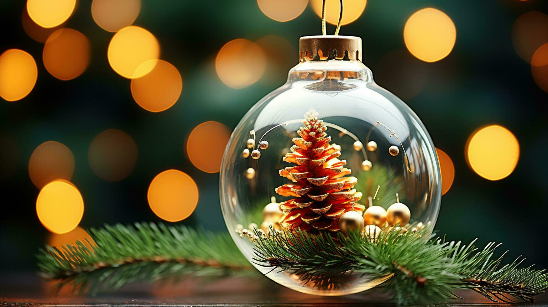 uma miniatura Natal árvore suspenso dentro vidro. generativo ai foto
