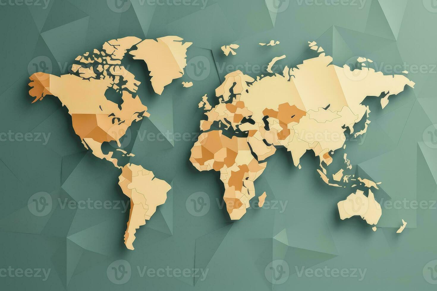 plano estilo isolado mundo mapa com continentes países e texturizado fundo foto