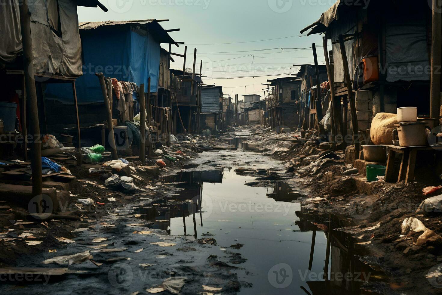 ai generativo fotos a partir de favela assentamentos representando econômico desigual