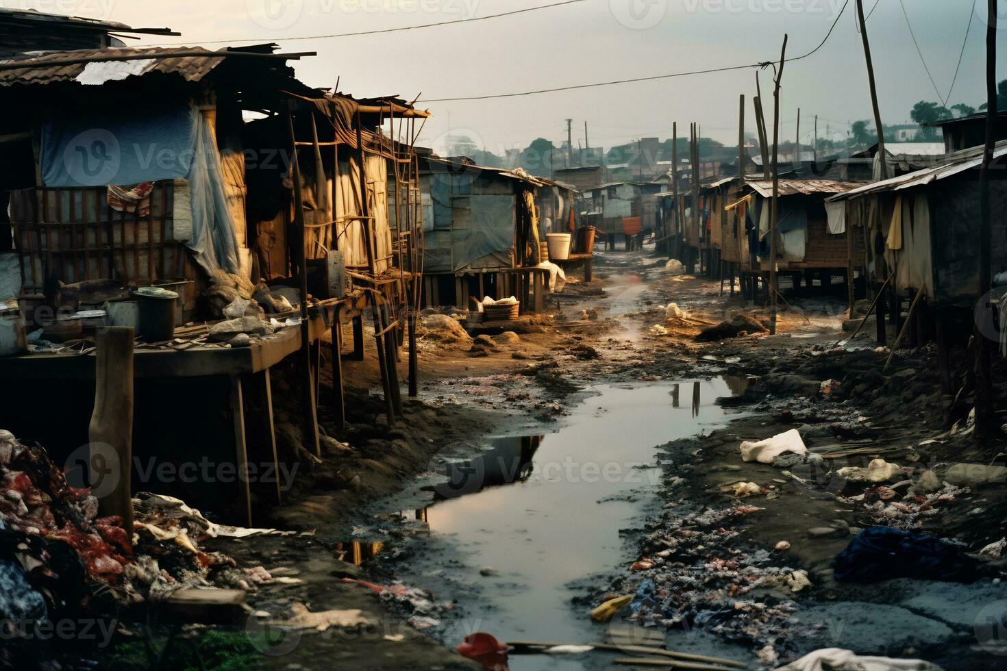 ai generativo fotos a partir de favela assentamentos representando econômico desigual