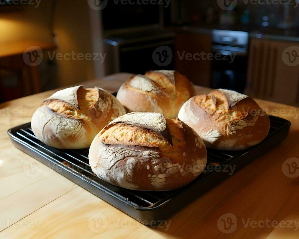 uma pão do fresco pão com fatiado peças. Alto resolução. ai generativo foto