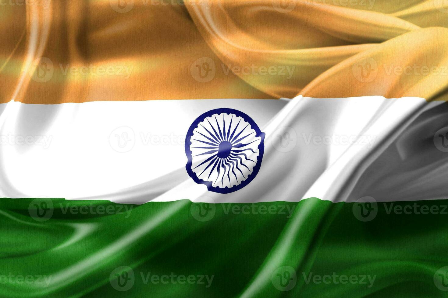 ilustração 3D de uma bandeira da índia - bandeira de tecido acenando realista foto