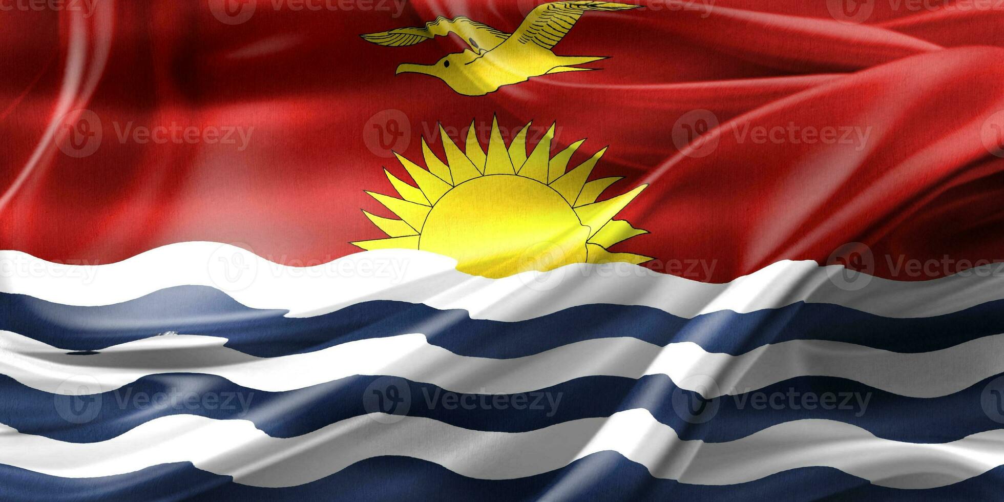 ilustração 3D de uma bandeira de kiribati - bandeira de tecido acenando realista foto