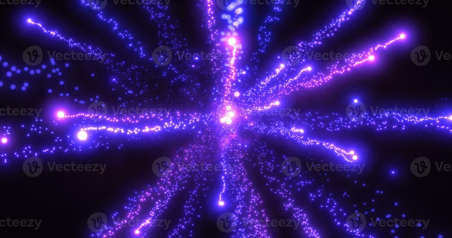 abstrato roxa energia fogos de artifício partícula saudação mágico brilhante brilhando futurista oi-tech com borrão efeito e bokeh fundo foto