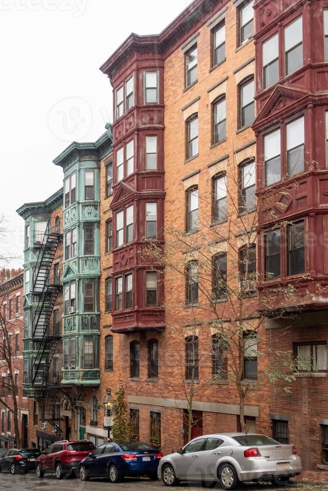 cenas de rua em dia chuvoso em Boston, Massachusetts foto