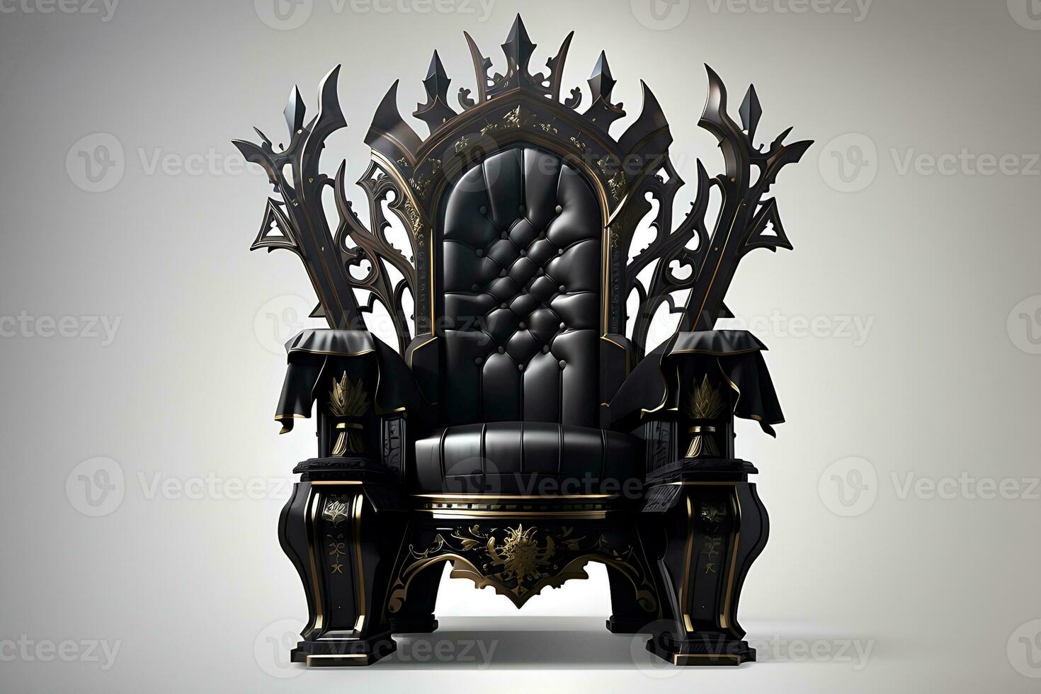 real trono isolado em transparente fundo. Sombrio gótico trono. majestoso trono, gerar ai foto