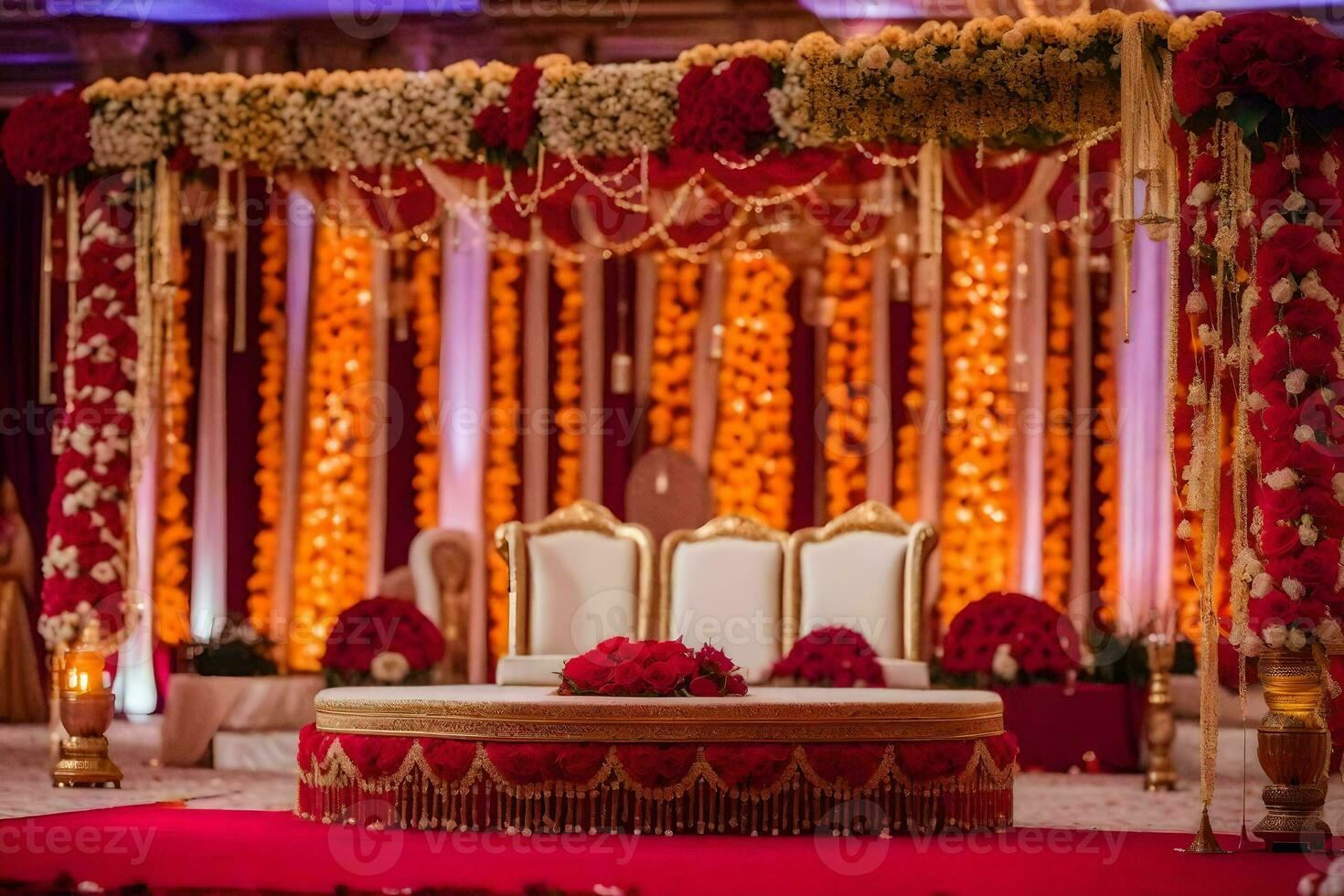 indiano Casamento decoração Ideias. gerado por IA foto