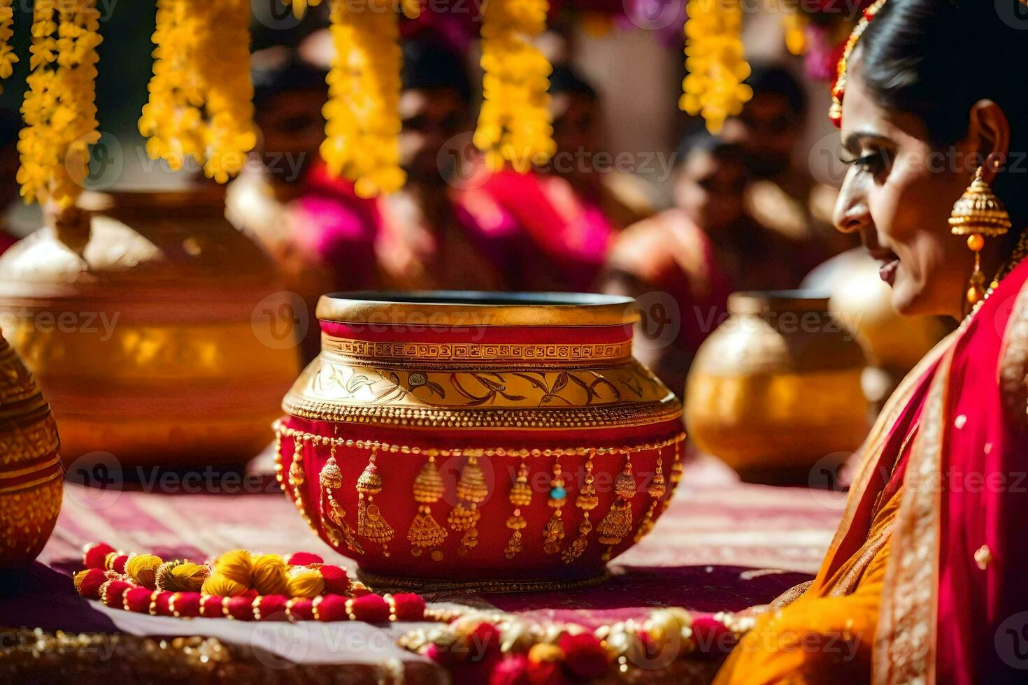 uma Casamento dentro Mumbai. gerado por IA foto