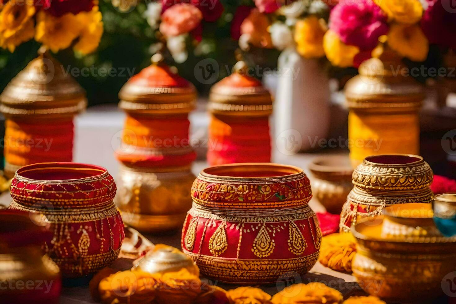 indiano Casamento decoração Ideias. gerado por IA foto