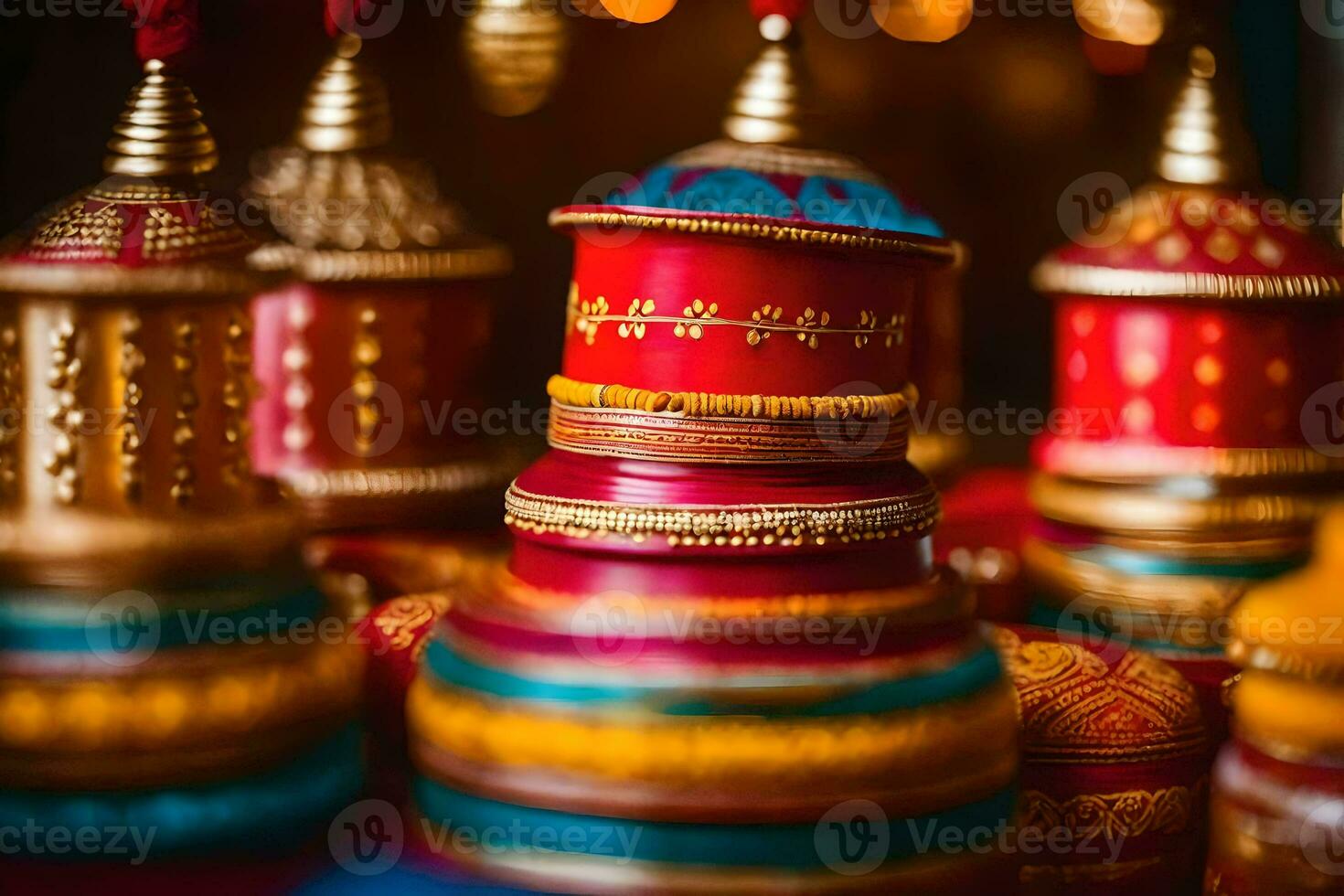 colorida indiano Casamento decorações. gerado por IA foto