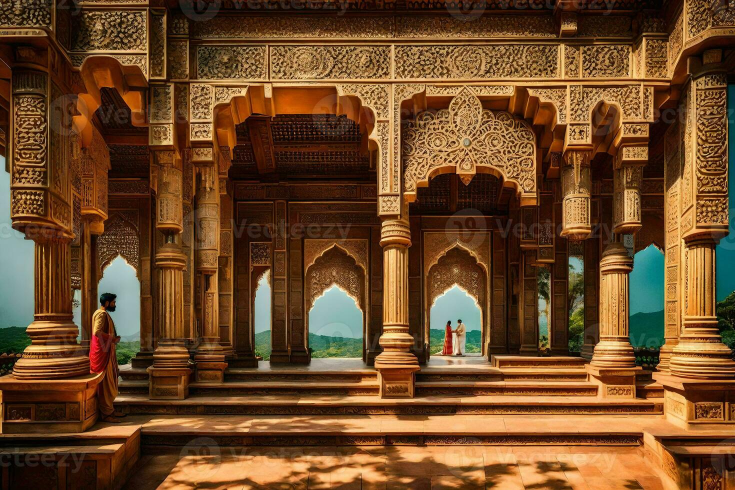 a arquitetura do a Palácio às Jaipur. gerado por IA foto