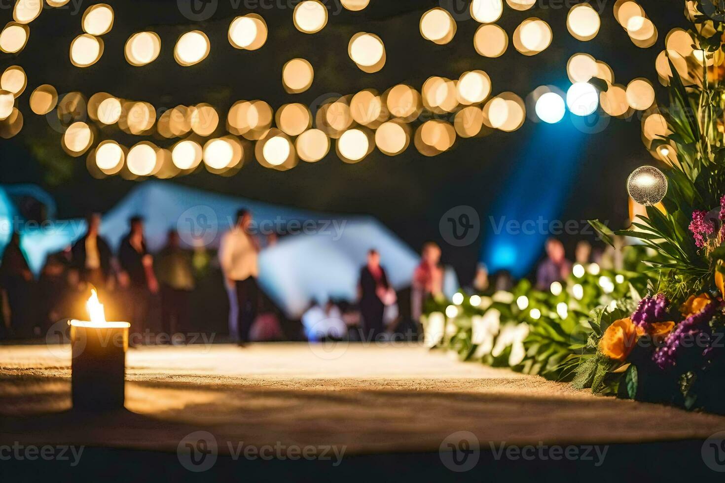 uma Casamento cerimônia às a de praia. gerado por IA foto