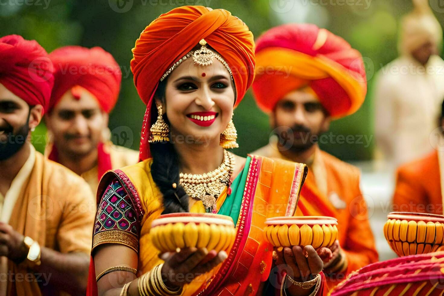 indiano Casamento dentro Délhi. gerado por IA foto