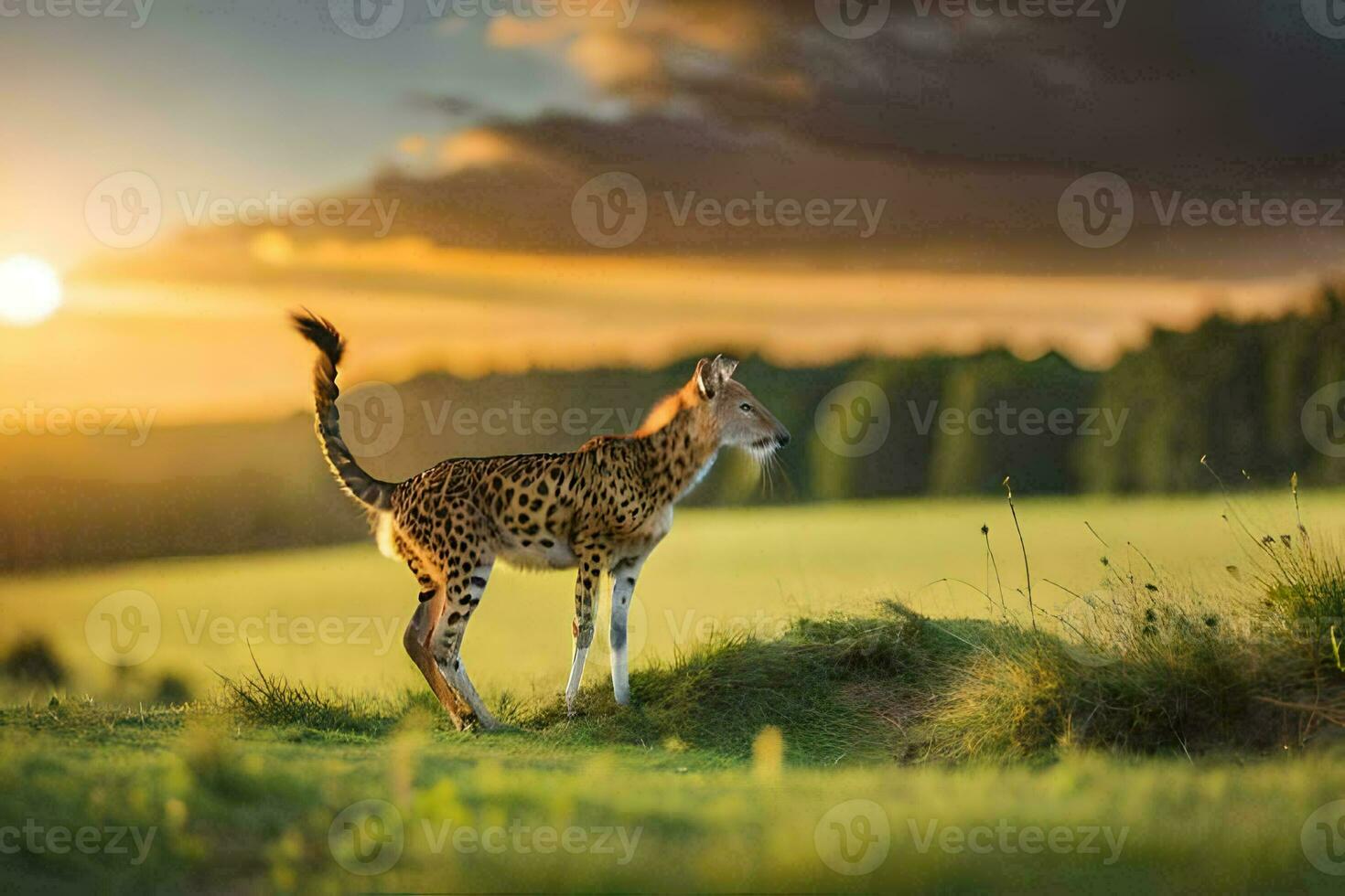 a guepardo é uma velozes corredor, mas Está Além disso uma muito furtivo animal. gerado por IA foto