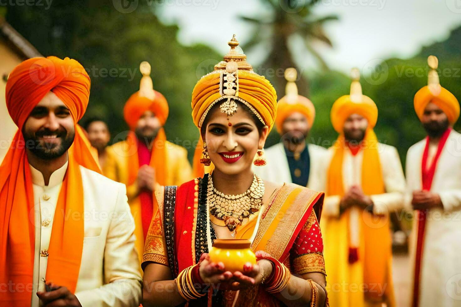 indiano Casamento dentro Mumbai. gerado por IA foto