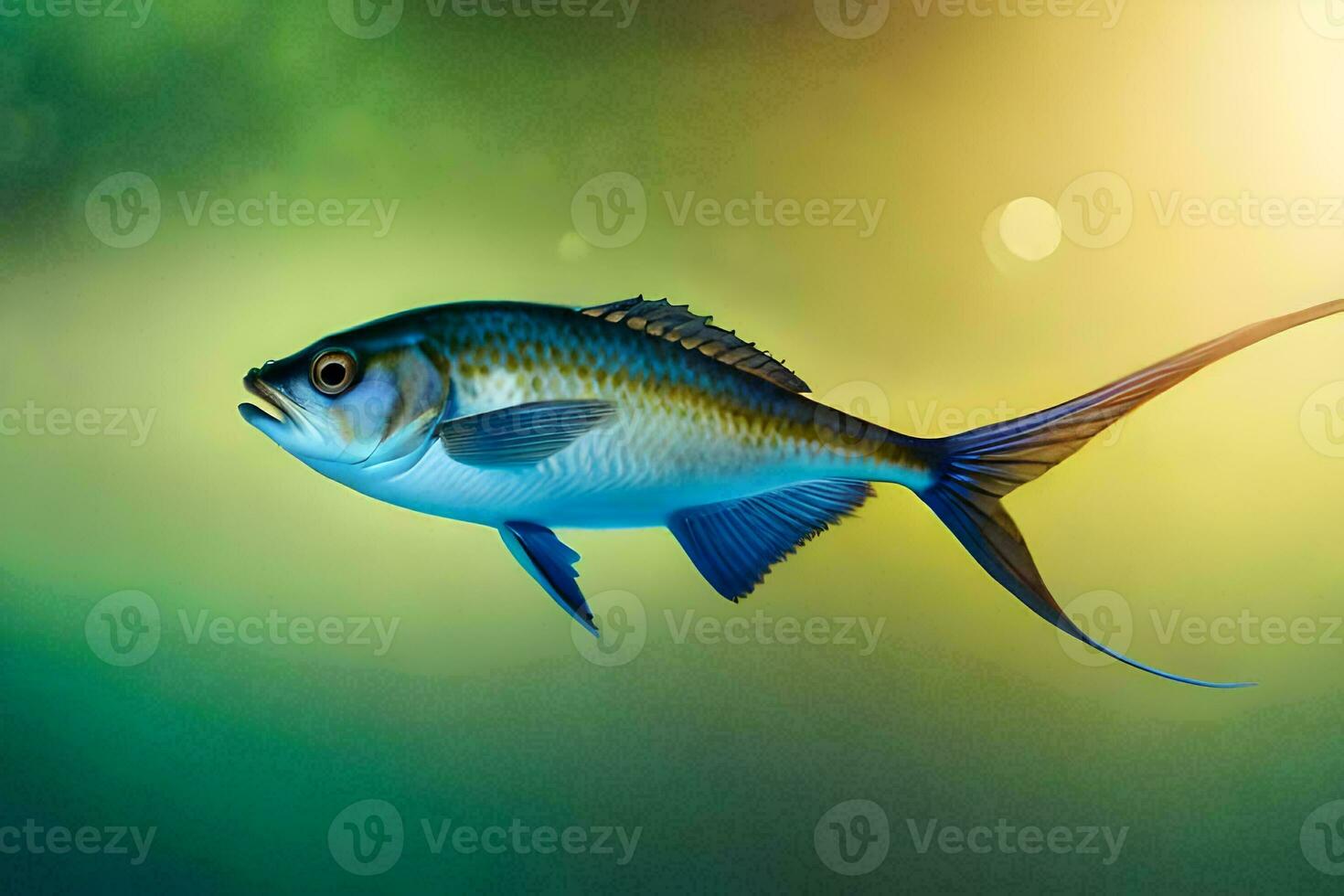 uma peixe natação dentro a água. gerado por IA foto