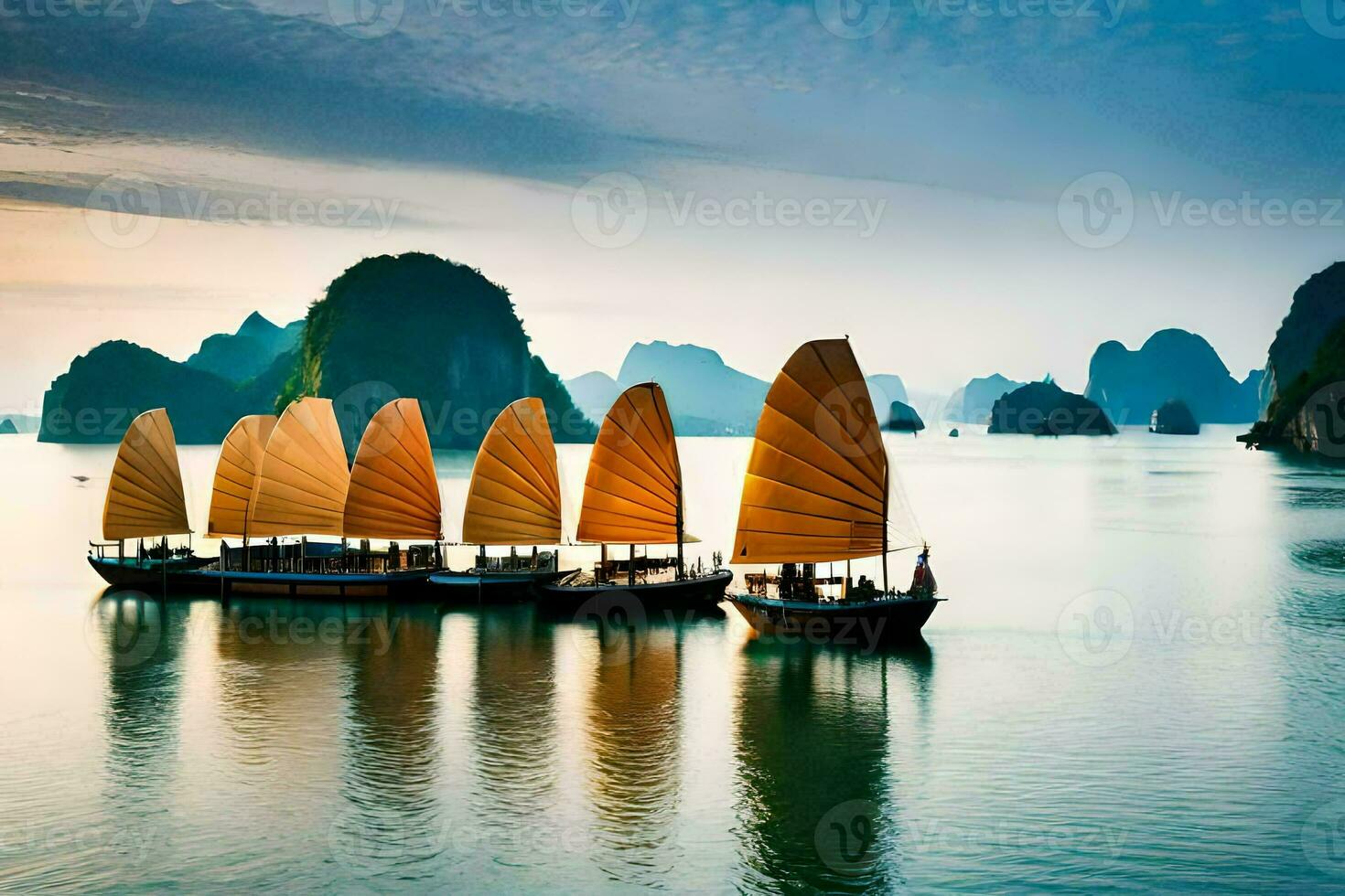 Halong baía, Vietnã. gerado por IA foto