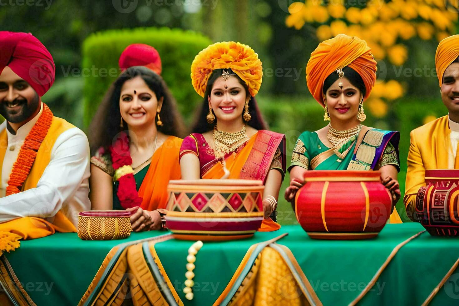 indiano Casamento cerimônia dentro Délhi. gerado por IA foto