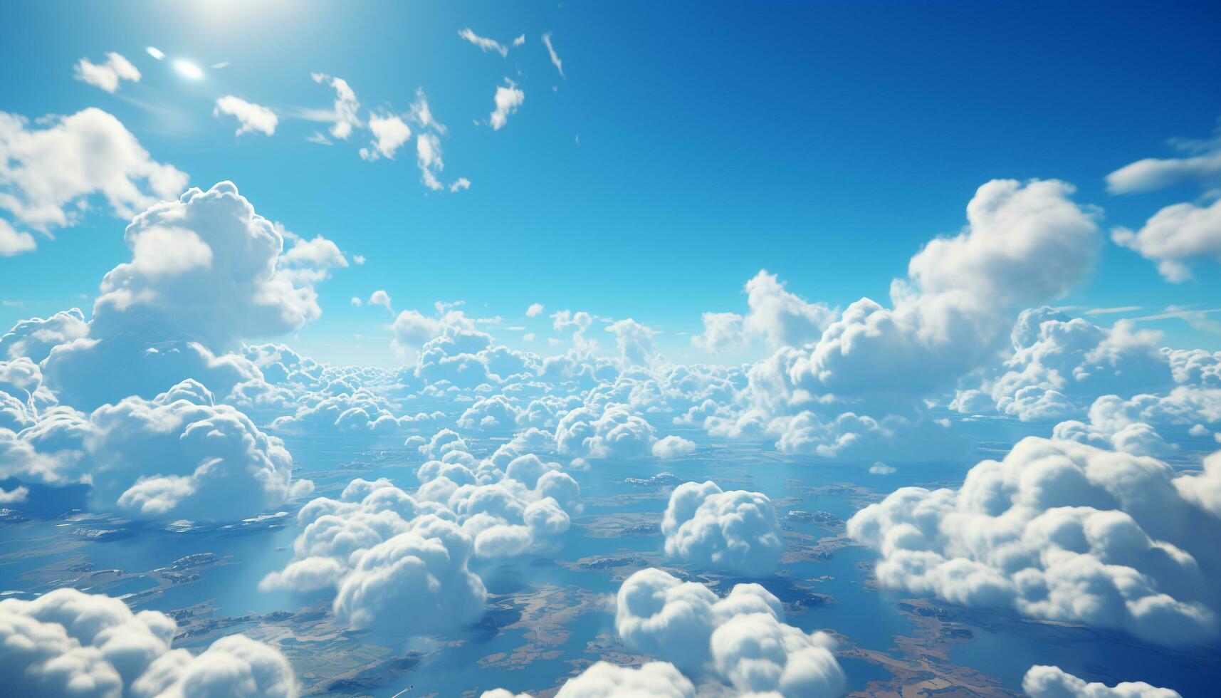 fofo cumulus nuvens flutuador dentro a brilhante verão céu gerado de ai foto