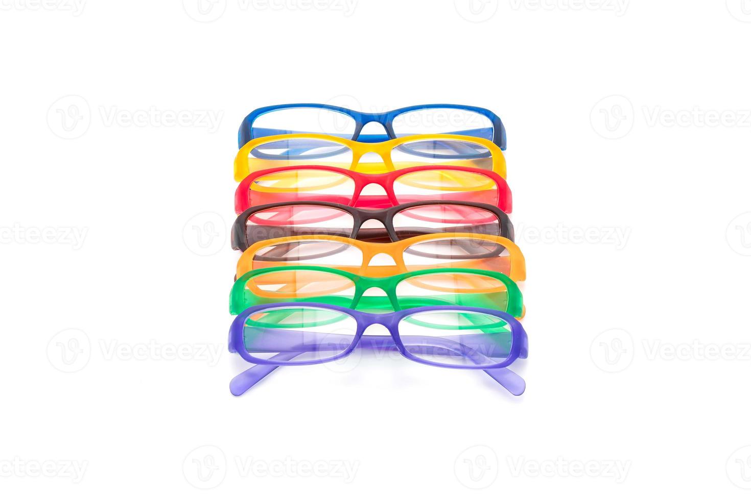 óculos, óculos ou óculos em fundo branco foto