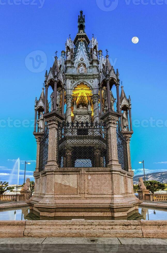 Brunswick monumento e fonte, Genebra, Suíça, hdr foto