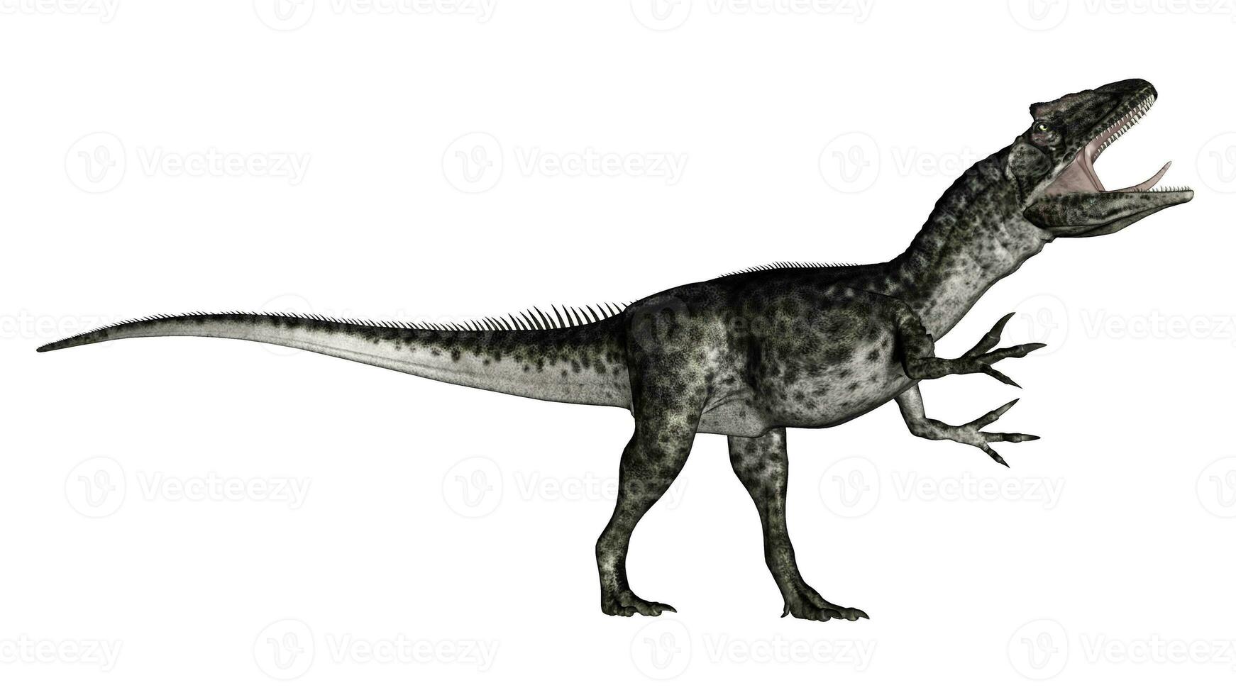 alossauro dinossauro rugindo - 3d render foto