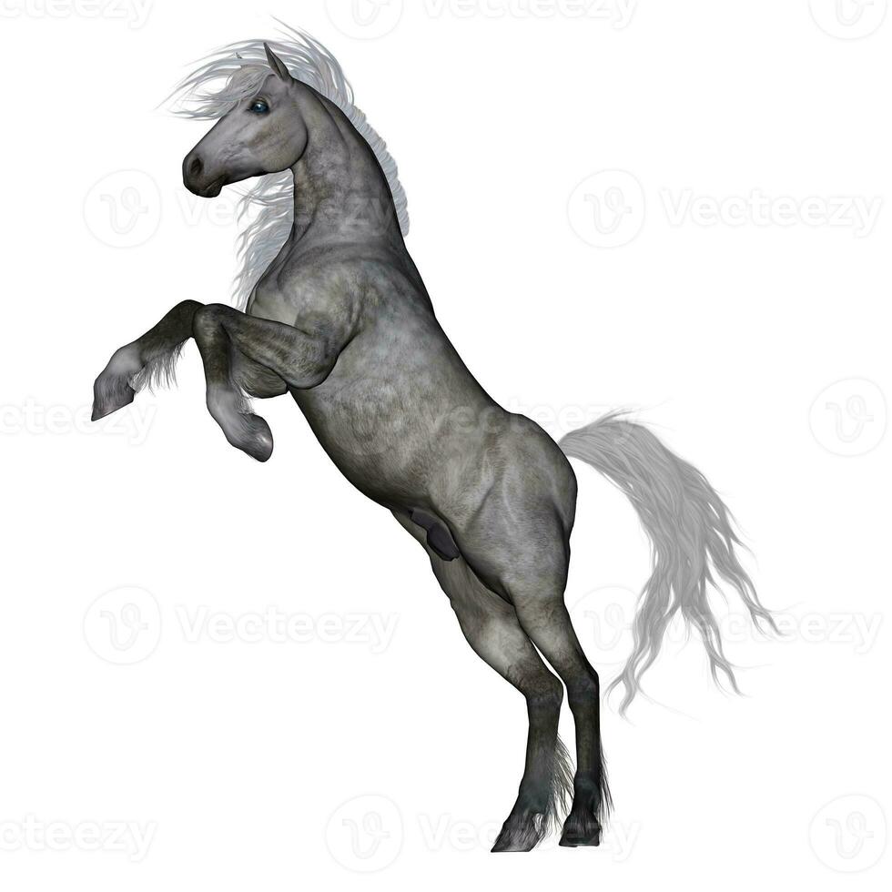 branco cavalo recria - 3d render foto