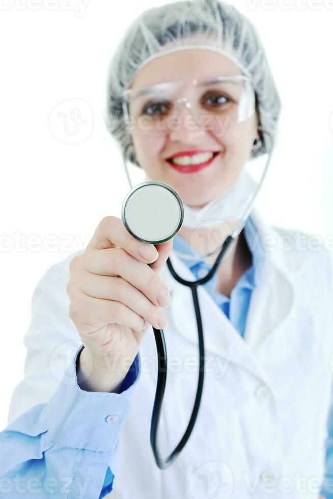 enfermeira de mulher adulta isolada foto