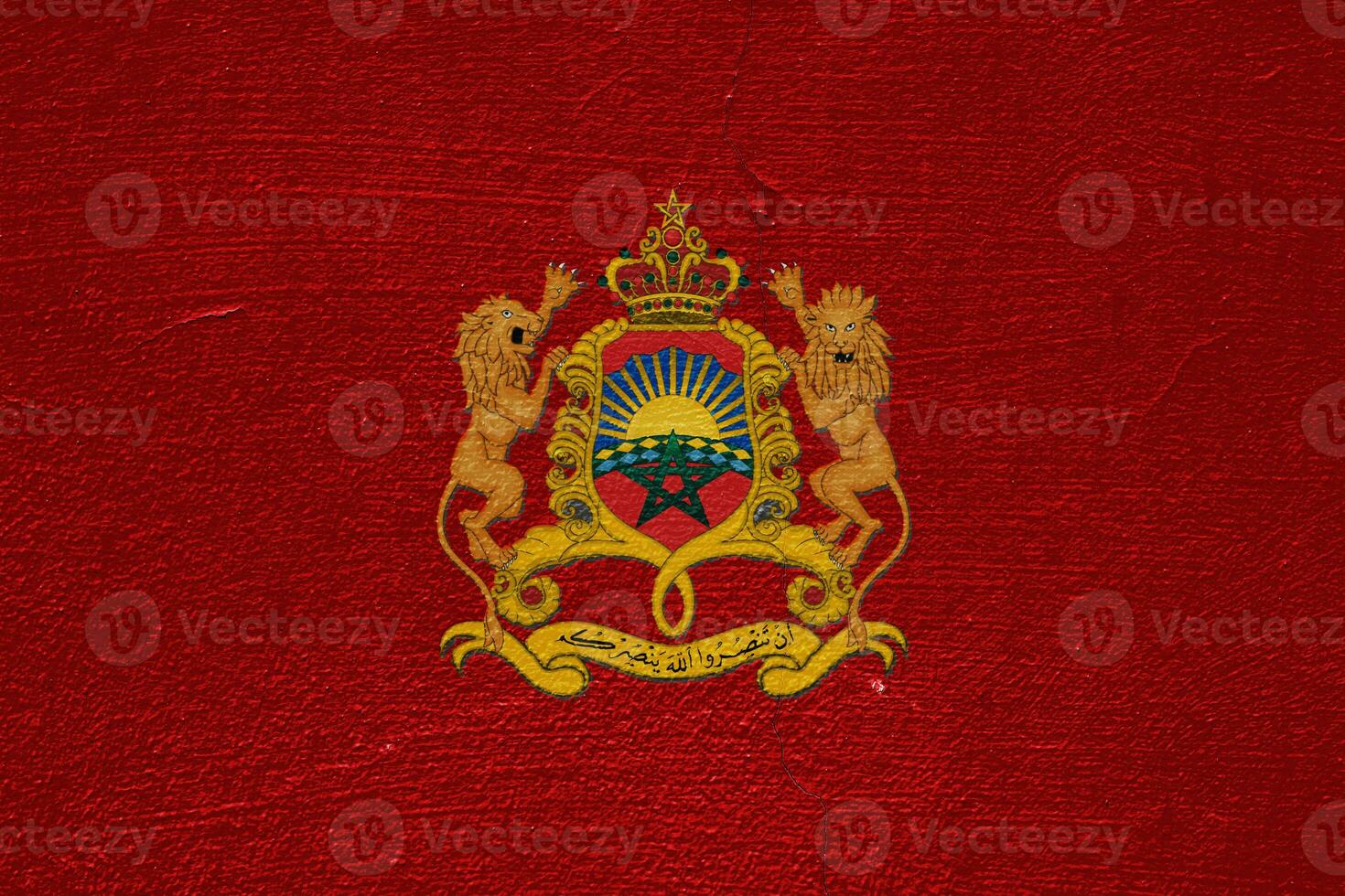 bandeira e casaco do braços do reino do Marrocos em uma texturizado fundo. conceito colagem. foto