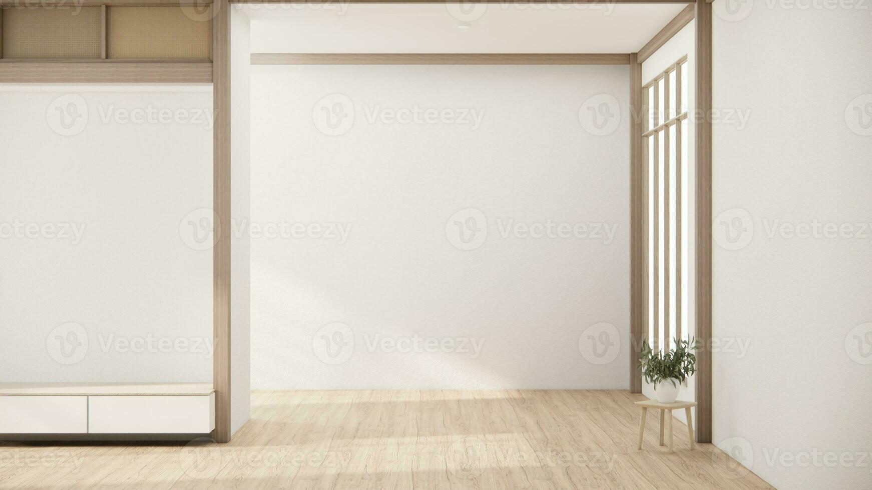 Japão estilo ,vazio quarto decorado dentro branco quarto Japão interior. foto