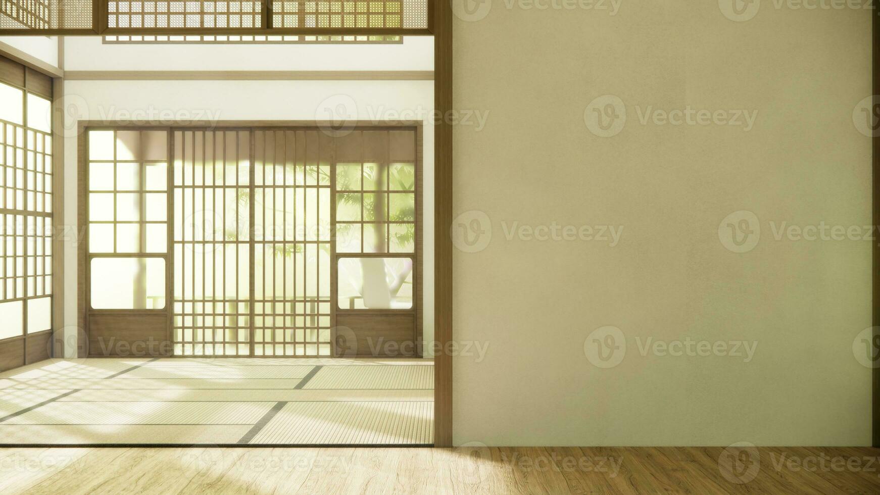 Nihon quarto Projeto interior com porta papel e parede quarto japonês estilo. foto