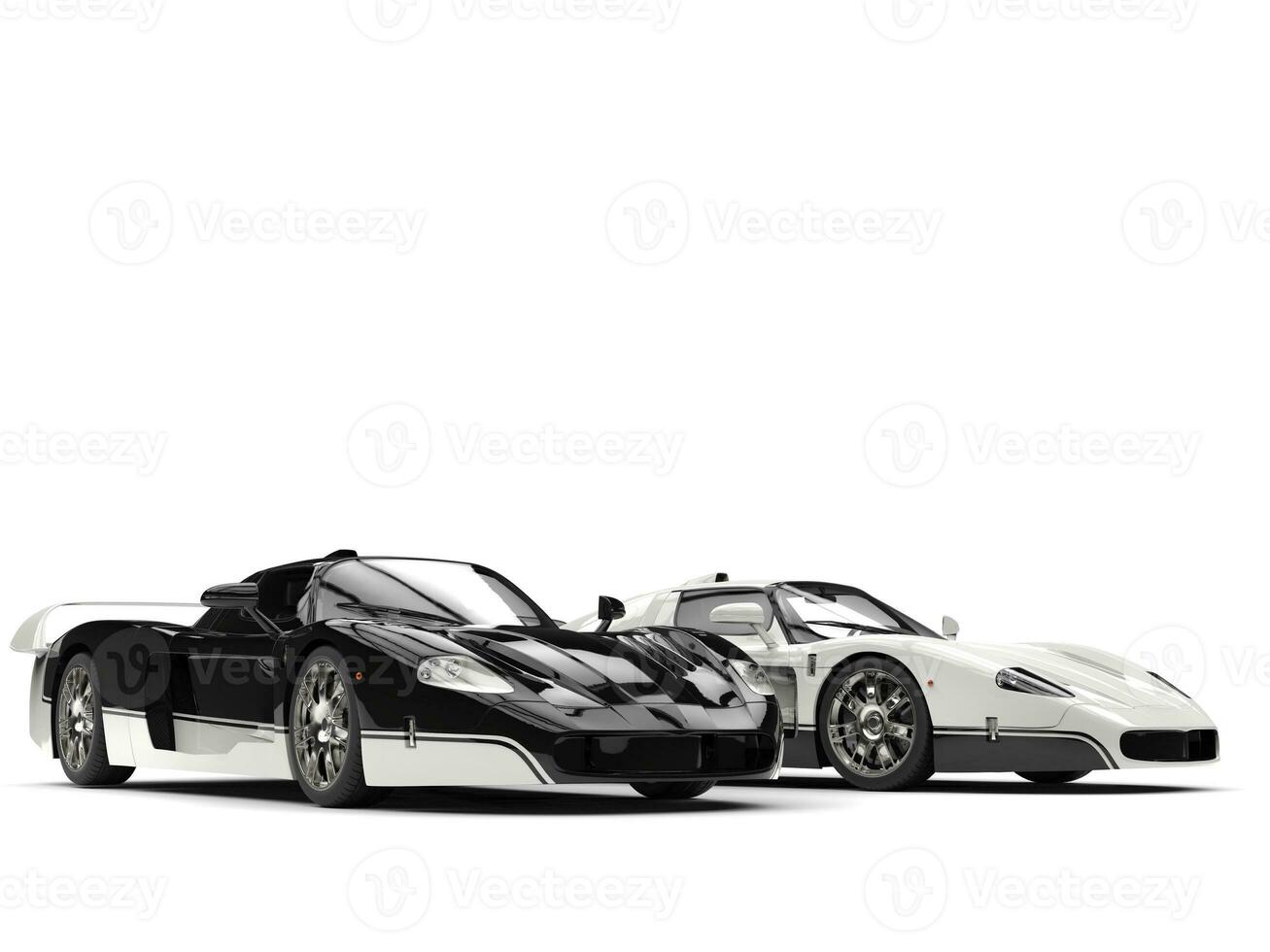 Preto e branco conceito raça carros com invertido cor detalhes - beleza tiro foto