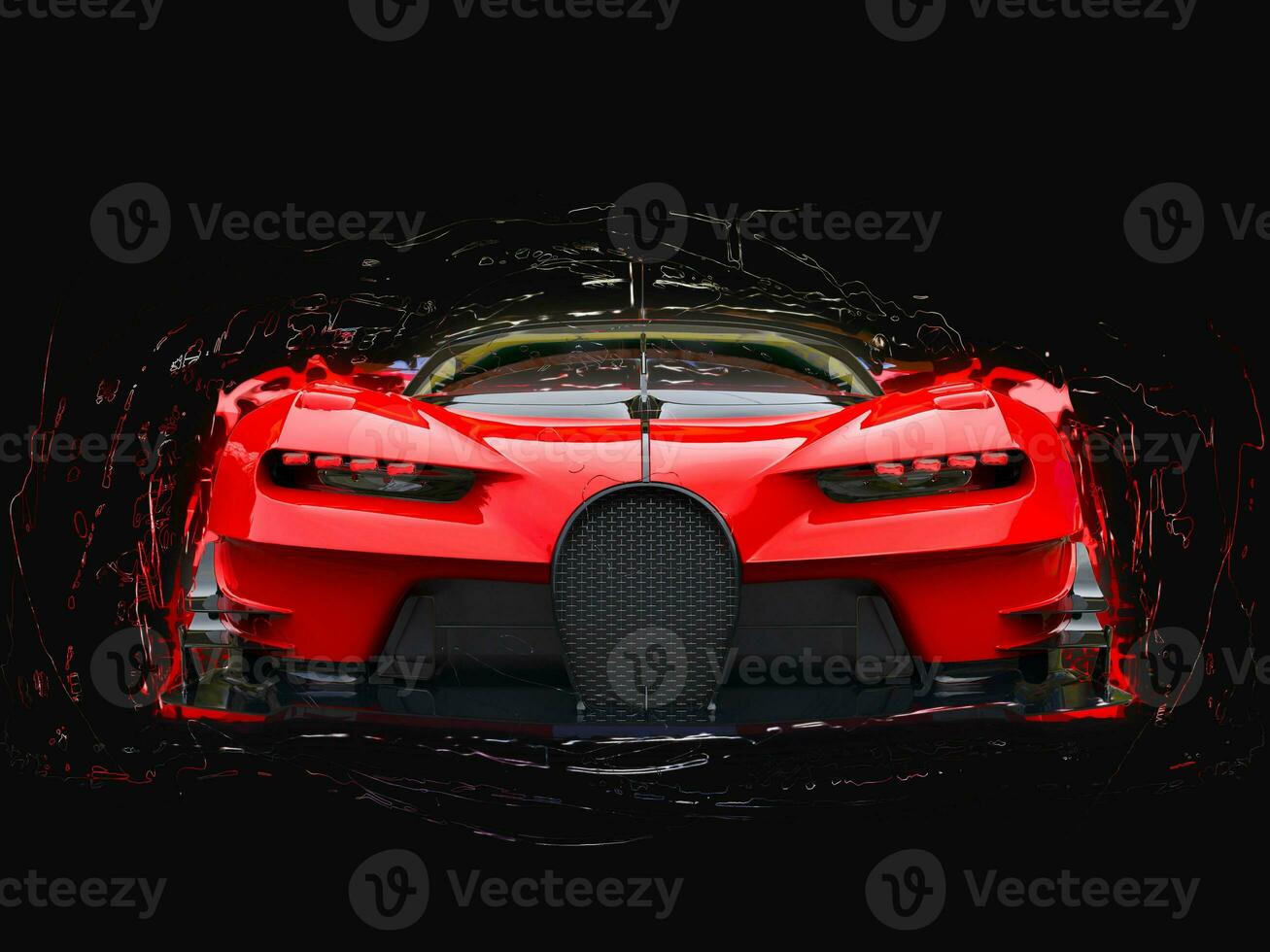 poderoso vermelho super raça carro - 3d ilustração foto