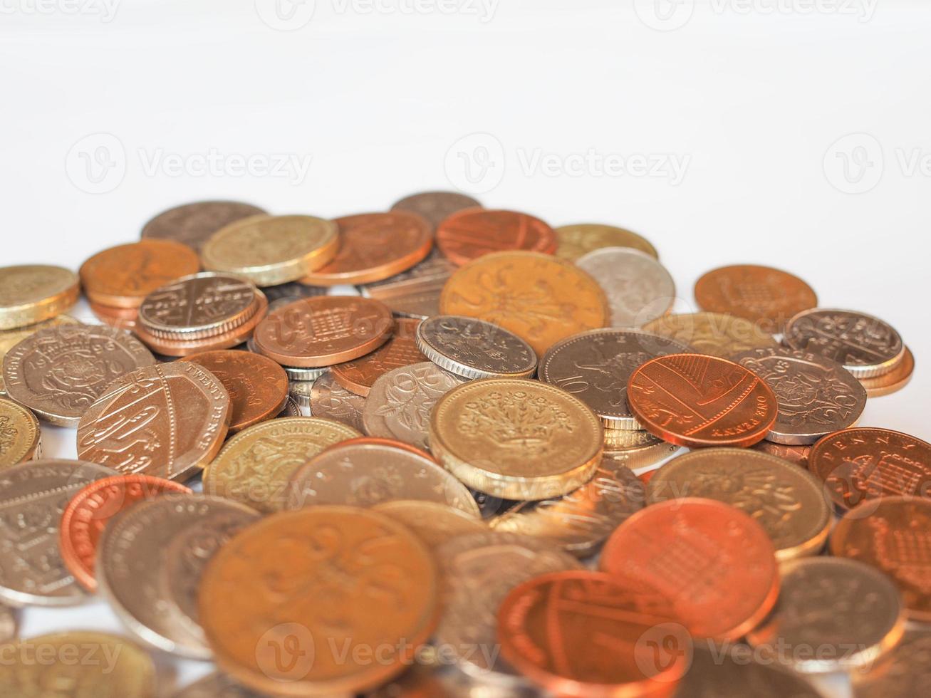 moedas de libra, reino unido foto