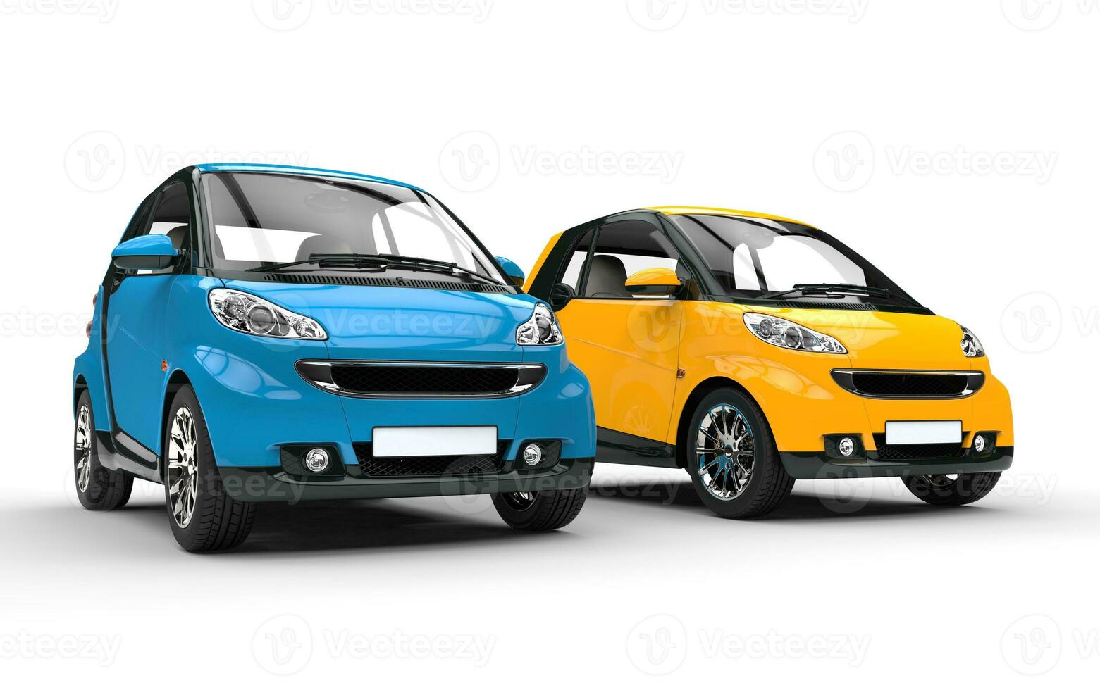 azul e amarelo pequeno carros foto