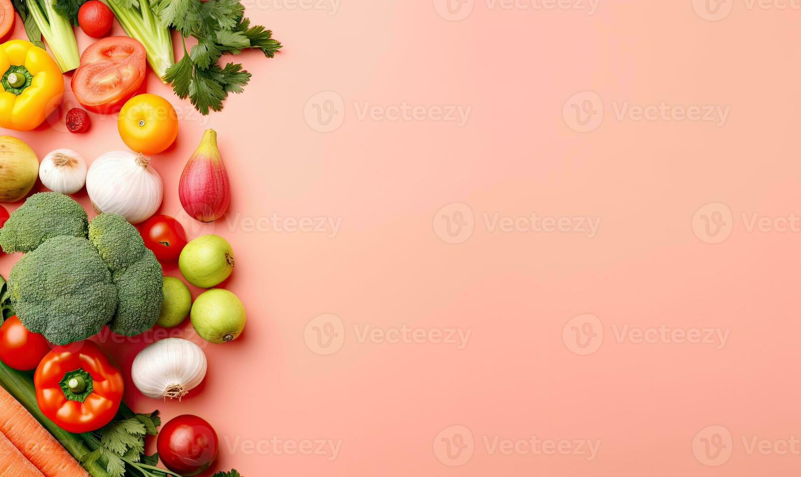 topo Visão legumes em Rosa fundo. criada de ai Ferramentas foto