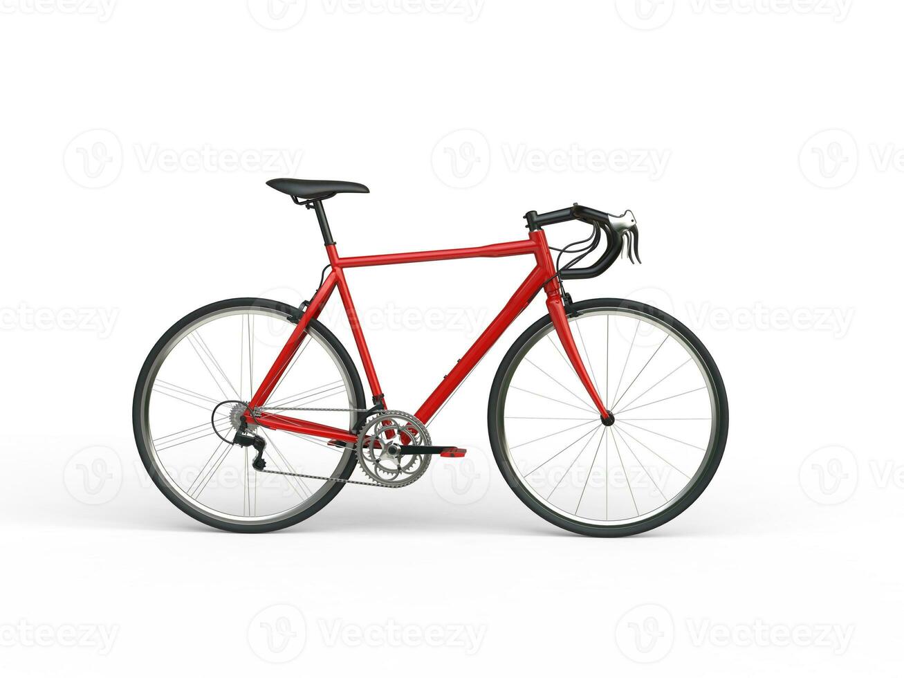 impressionante vermelho Esportes bicicleta - lado Visão foto
