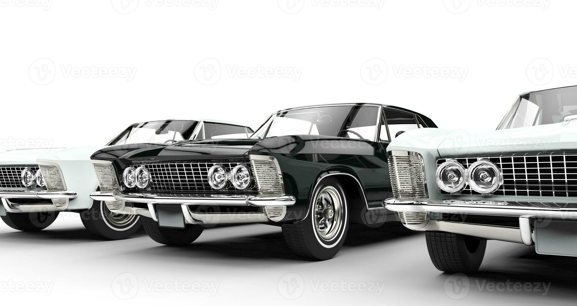 Preto e branco clássico americano carros foto