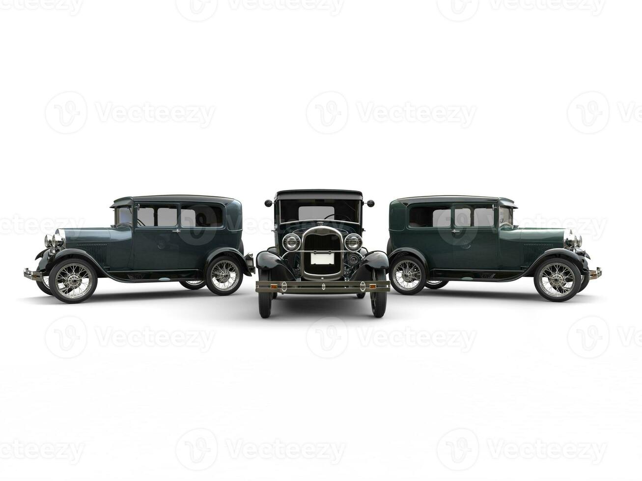 lindo Década de 1920 vintage carros - estúdio tiro - 3d ilustração foto