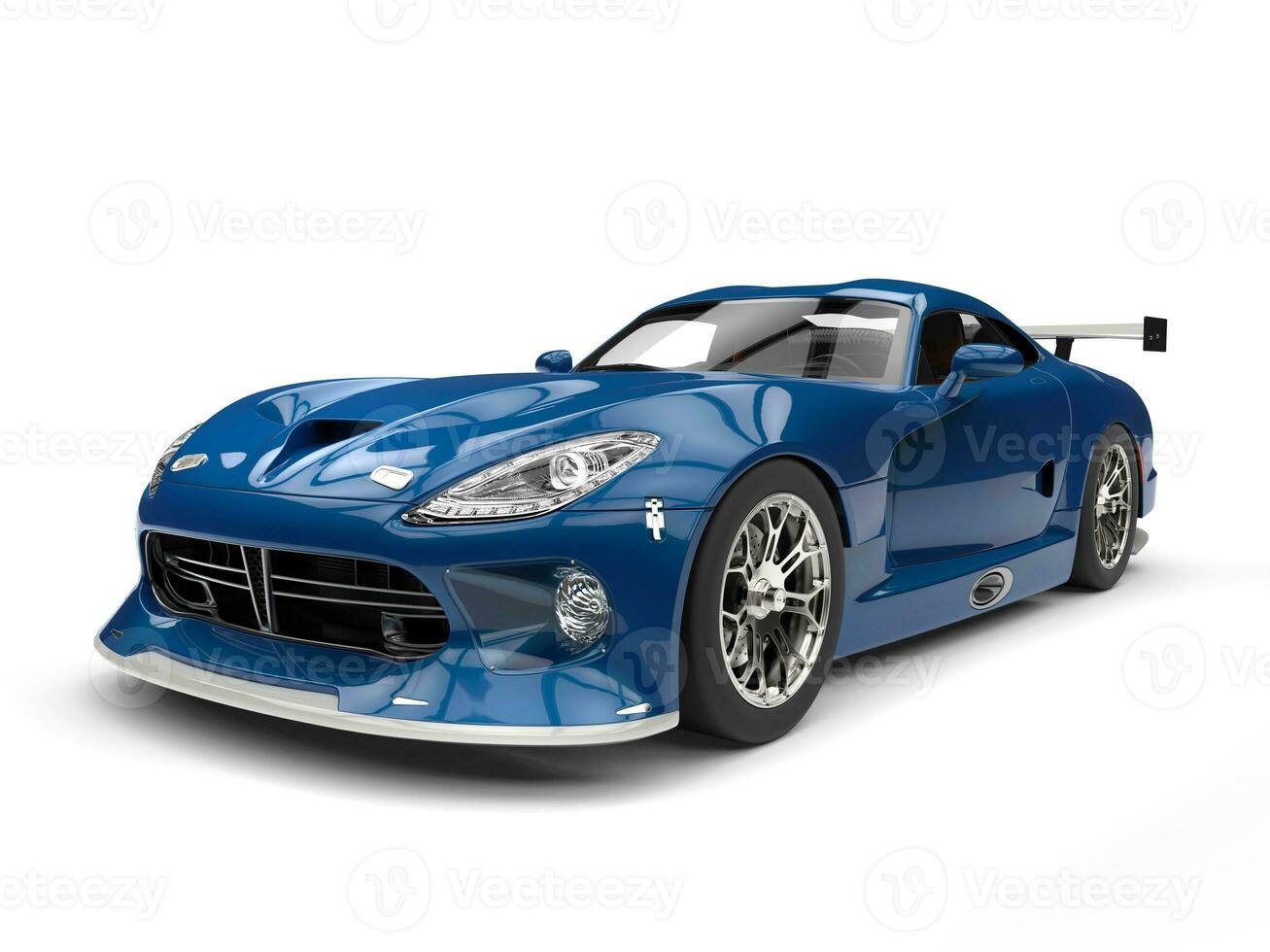 impressionante Sombrio azul Super-carro com branco detalhes - 3d ilustração foto