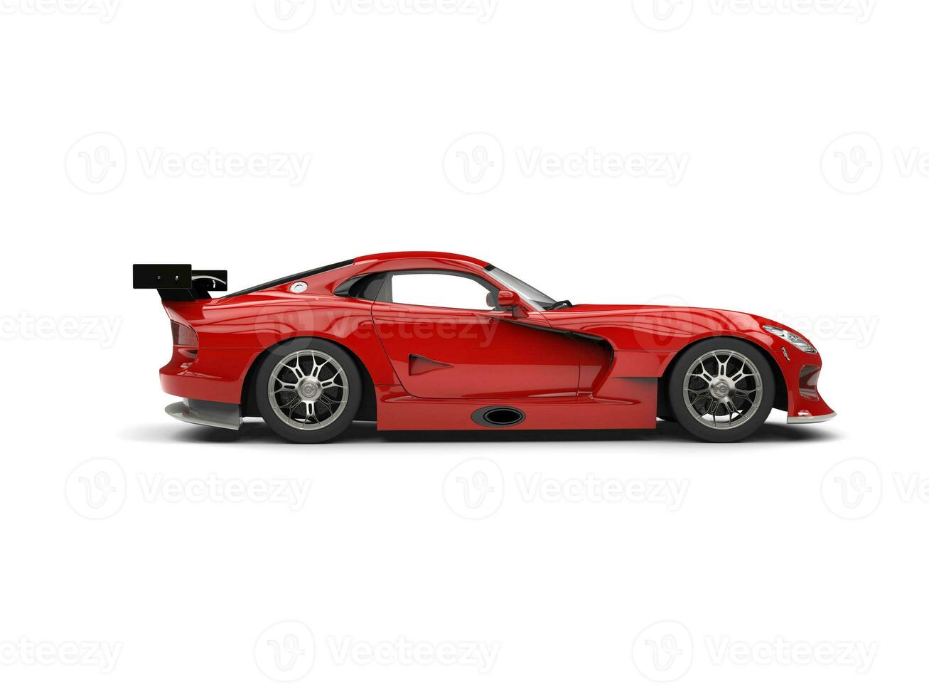 fogo vermelho super carro - lado Visão - 3d render foto