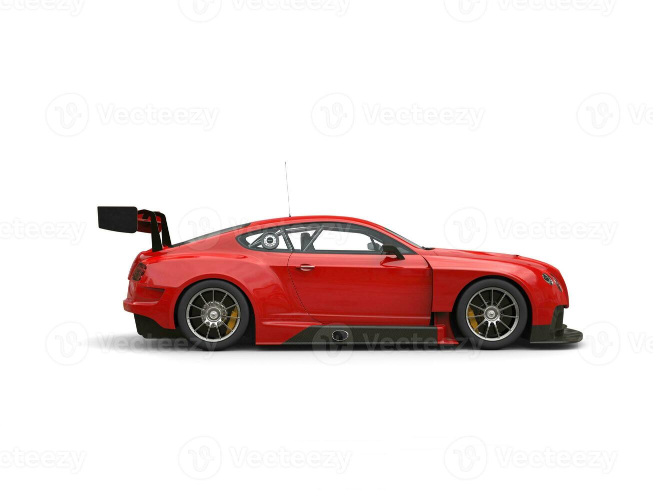impressionante moderno vermelho raça super carro - lado Visão foto