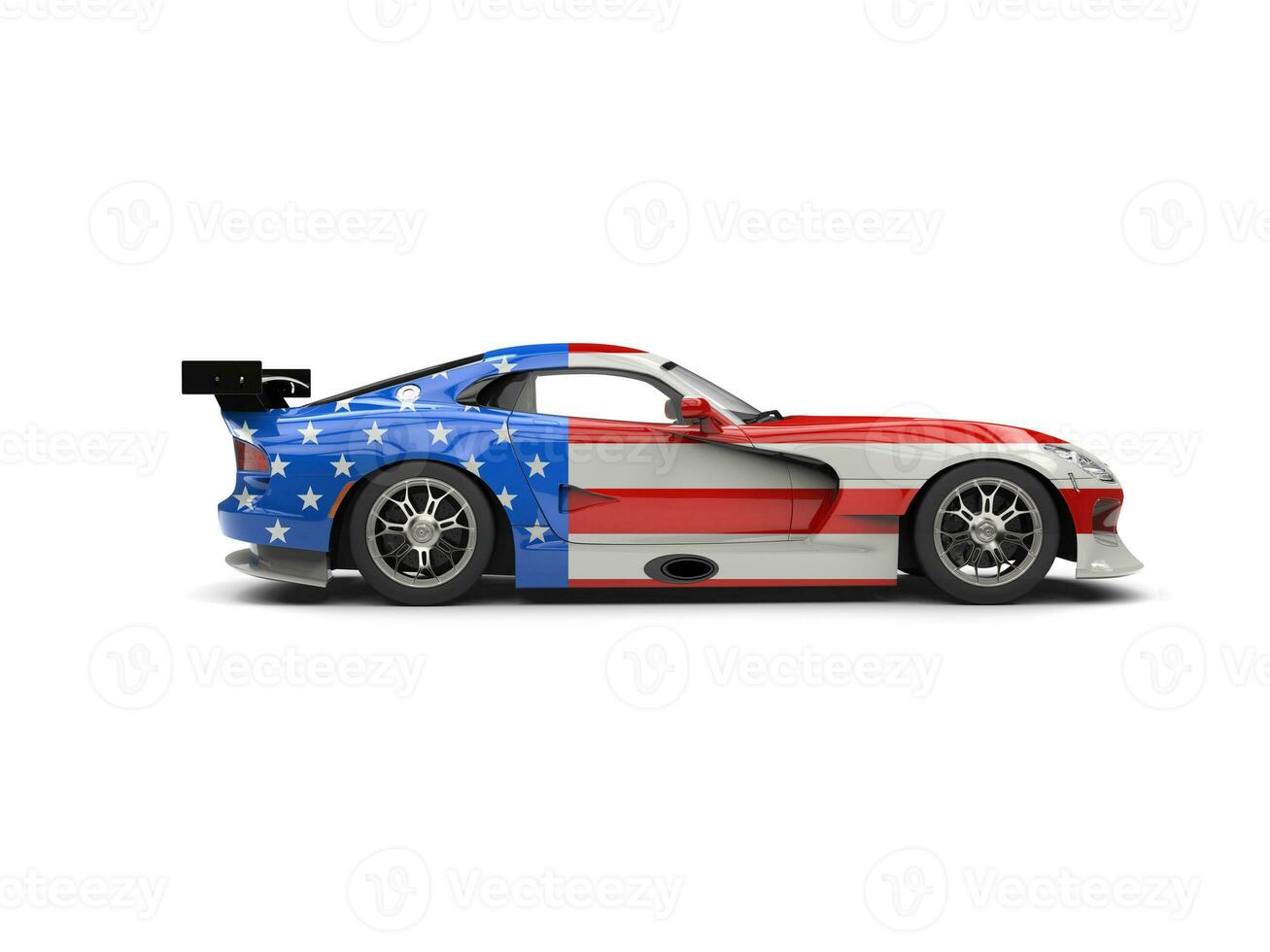 americano Super-carro com bandeira pintura trabalho foto