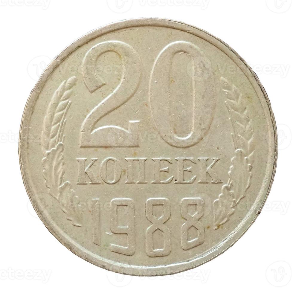 Moeda de 20 centavos de rublo, rússia foto