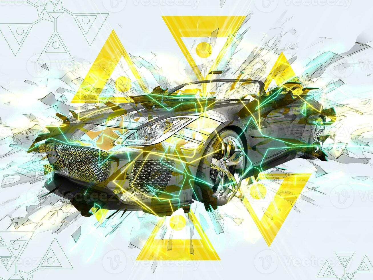 abstrato moderno Esportes carro ilustração foto