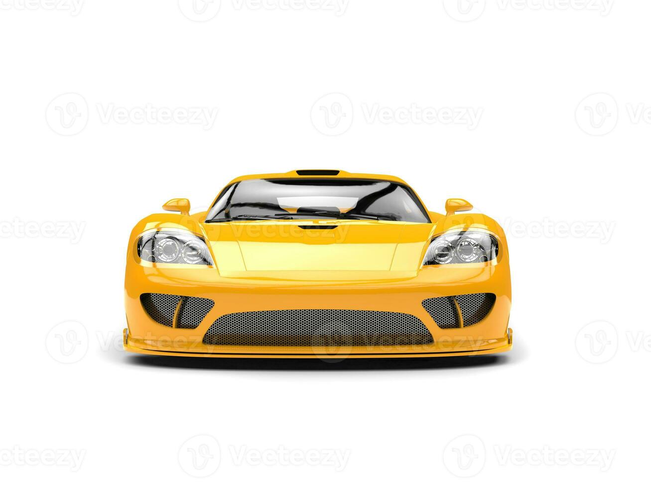 lindo amarelo moderno super raça carro - frente Visão foto