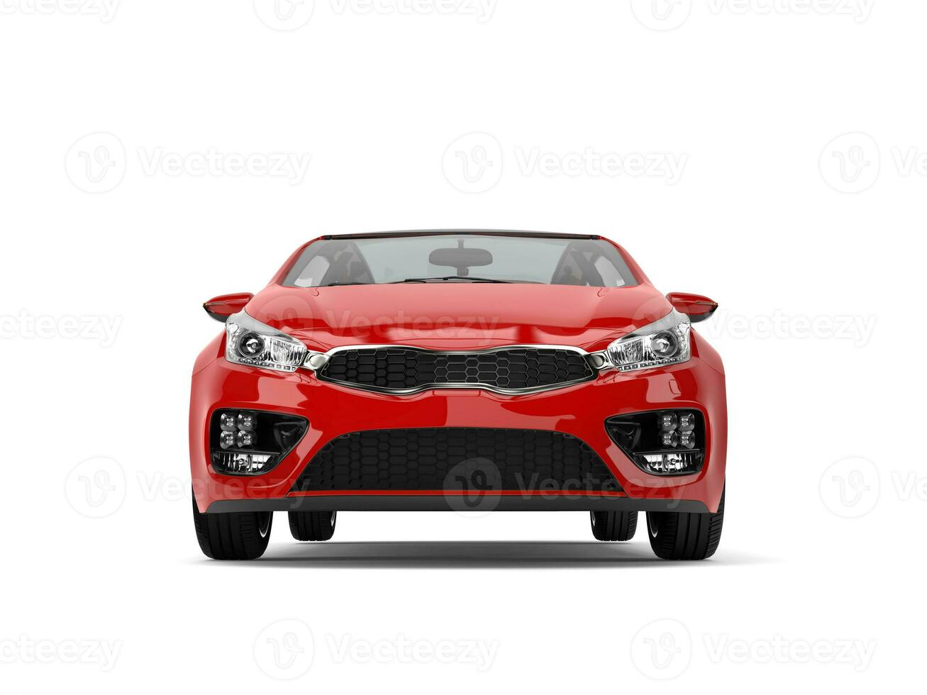 fogo vermelho moderno elétrico carro - frente Visão foto