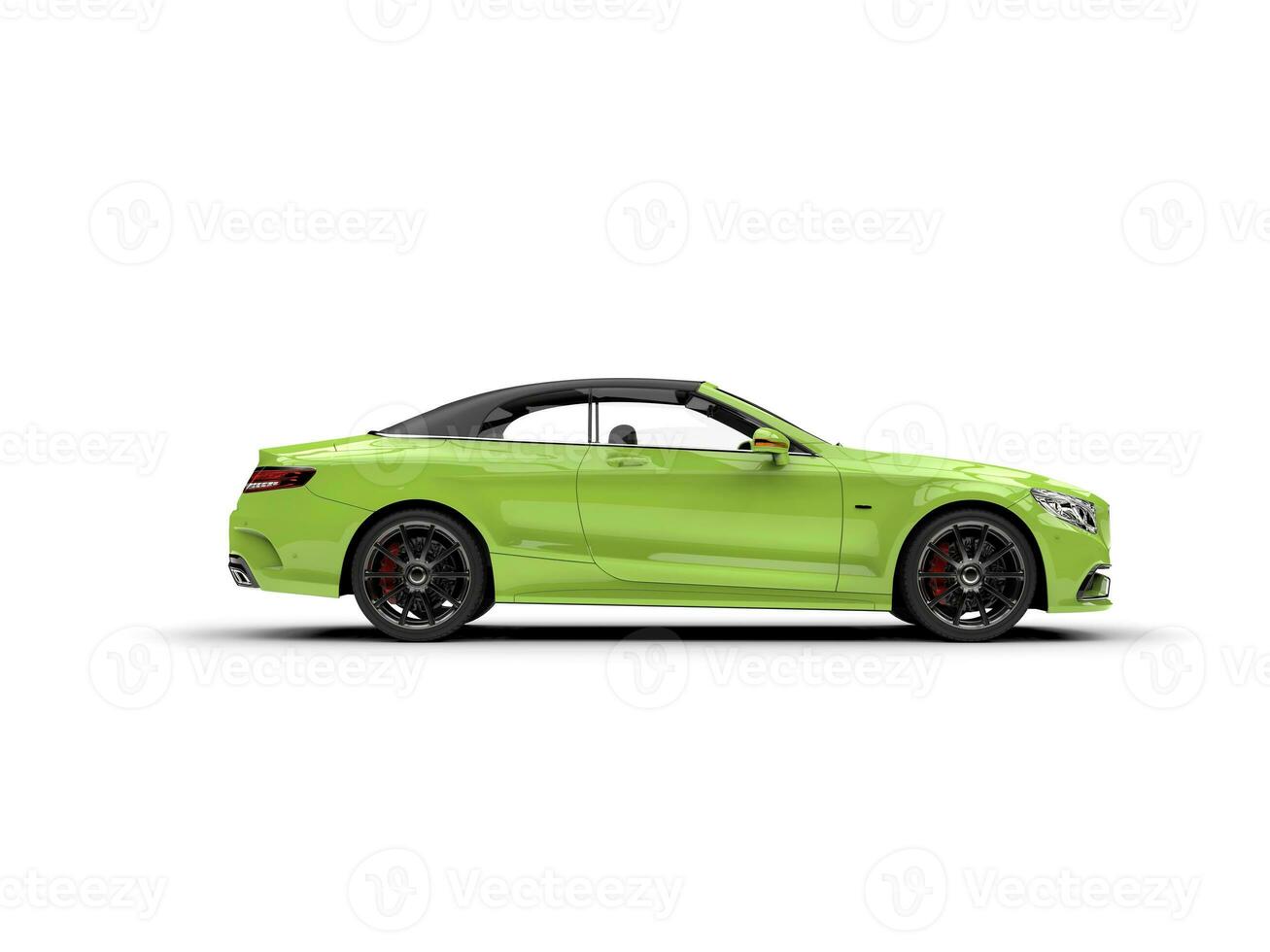 super verde moderno luxo cabriolet carro - lado Visão foto